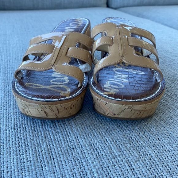 Sam Edelman Rolita Wedge Sandal Size 9.5 Nude and Cork NWOT - Picture 4 of 7